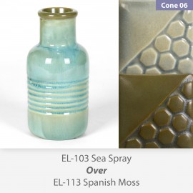 Sea Spray - EL103 over Spanish Moss EL113 Glaze Combination Sea Spray - EL103 over Spanish Moss EL113 Glaze Combination